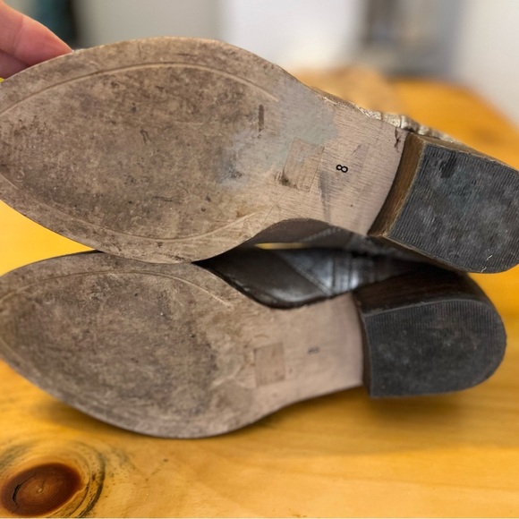 Anthropologie women’s metallic zipper booties size 8 Seychelles - Picture 5 of 6